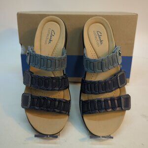 Clarks Laurieann Hope Slip On Women's Sandal US 8 Navy Blue